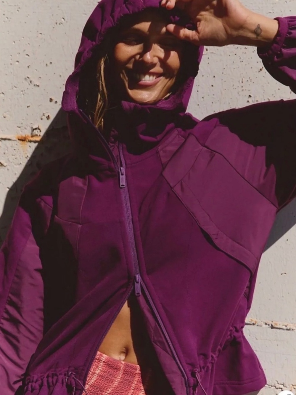 NWOT Free People Movement All Terrain Fleece Black Cherry Small Athletic Jacket